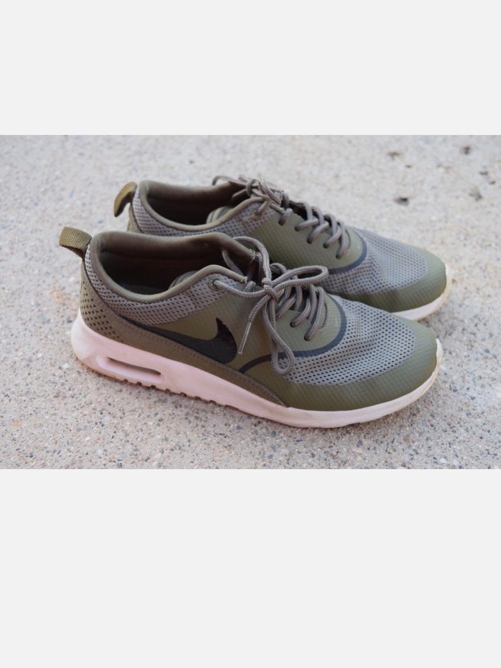 Nike Olive Green and Black Women's Athletic Sneakers